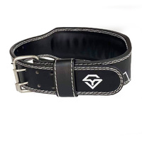 Size L Black Professional Weightlifting Belt with Sponge Padding for Deep Squat and Deadlift - Men and Women Fitness Support thumbnail