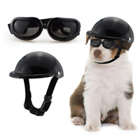 Size M Black Pet Helmet & Goggles Set - Adjustable Safety Gear for Dogs, UV Protection, Durable ABS Material, Stylish Outdoor Accessory thumbnail