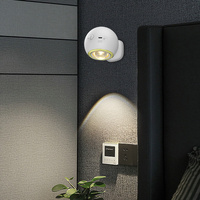 2 Pcs White Rechargeable Magnetic USB Table Lamp & Wall Light - 3000K/4000K/6000K Adjustable Brightness with Anti-Glare Design thumbnail