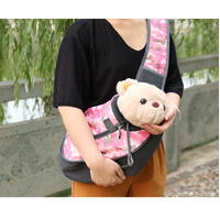 Size L Blue Dog Pattern Lightweight Single Shoulder Pet Sling Bag -  Stylish Durable Oxford Fabric Carrier thumbnail