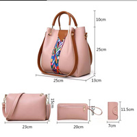 Black Elegant 4-Piece Women's Handbag Set - Stylish PU Leather Tote, Shoulder Bag, Clutch, and Wallet for Every Occasion thumbnail