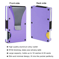 2 Pcs Dark Blue Aluminum Alloy RFID Blocking Wallet - Compact, Lightweight Credit Card Holder and Money Clip thumbnail