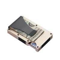 2 Pcs Gold Aluminum Alloy RFID Blocking Wallet - Compact, Lightweight Credit Card Holder and Money Clip thumbnail