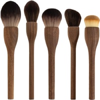 Three-color Flame Large Powder Brush Walnut Wood Makeup Brush Set - Powder, Blush, and Contour Brushes with Soft Fiber Bristles thumbnail