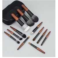 Style B 12-Piece Mini Portable Makeup Brush Set - Fiber Bristle Beauty Tool Set(With storage bag) thumbnail