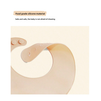 Rainbow Pattern Beige Soft and Safe Silicone Baby Feeding Set - Bib, Bowl, and Spoon Combo for Mess-Free Meals thumbnail