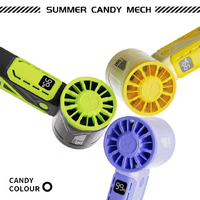 Yellow 100-Speed Mecha Handheld Fan | USB Rechargeable High-Speed Mini Fan | Powerful & Silent | Lightweight 150g with 6-8 Hour Battery Life thumbnail