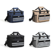 Dark Blue 18L Large Capacity Outdoor Insulated Cooler Bag - Portable Picnic Ice Pack with Shoulder Strap thumbnail