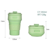 2 Pcs Blue Collapsible Silicone Coffee Cup - Portable, Food-Grade, Microwave & Freezer Safe Travel Mug(Combination pack of the same color) thumbnail