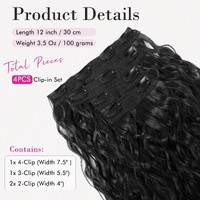 Light Gold 12-Inch Clip-in Wavy Hair Extensions - 4-Piece Set,  Easy to Apply, Instant Volume Boost thumbnail