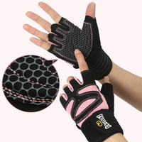 Size XL Black And Pink Breathable Anti-Slip Gym Gloves for Workout and Weightlifting - Durable, Adjustable Fitness Gloves for Men and Women thumbnail