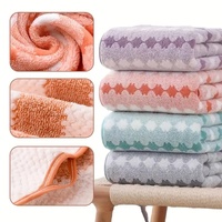 Blue Premium Coral Fleece Towel Set – 1 Bath Towel (88x170cm) + 3 Hand Towels (35x35cm) – Soft, Absorbent, and Quick-Drying thumbnail