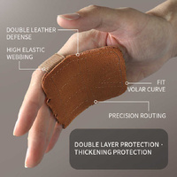 2 Pairs Black Premium Leather Grip Protection for Fitness | 4-Finger Cowhide Weightlifting Gloves - Durable, Non-Slip, and Abrasion-Resistant Support thumbnail
