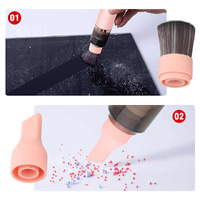 Pink Mini Portable Wireless Dust Vacuum Cleaner, Powerful and Long-Lasting Handheld Vacuum for Makeup Tables, Powder, and Dust thumbnail
