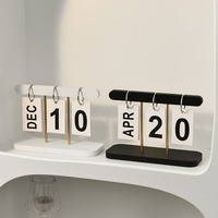 White Modern Minimalist Wooden Flip Calendar - Stylish Desktop Calendar for Home, Office, and Study Room thumbnail