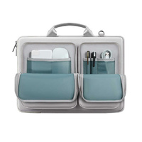 Grey 15.6-Inch Shockproof Laptop Bag with Compartments – Slim Design, Travel-Ready thumbnail