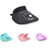 2 Pcs Bright Green UV Protection USB Rechargeable Fan Hat - Adjustable Large Brim Sun Hat with 3-Speed Wind Control thumbnail