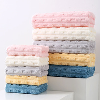 Off White Thickened Coral Fleece Towel Set, Large Bath Towel & Face Towel Combo, Soft & Absorbent Towels for Home Use thumbnail