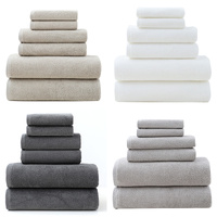 Beige Premium Cotton Towel Set - 6 Pieces, Soft & Absorbent Bath Towels for Adults thumbnail