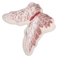 Pink 30cm Butterfly Shaped Throw Pillow - Soft Decorative Cushion with Embroidered Butterfly Design thumbnail