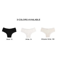 Size L Lace-Trimmed Cotton Panties - 3-Pack in Black, White, and Nude thumbnail