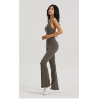 Blue High-Waisted Lycra Yoga Bell-Bottom Pants for Women - Tummy Control & Butt Lifting thumbnail
