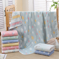 Blue Fish, 6-Layer Muslin Baby Blanket - Soft Cotton Bedding for Infants and Toddlers, 110x110cm thumbnail