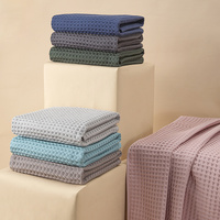 Brown Pure Cotton Waffle Weave Bath Towel - Soft, Absorbent & Extra Large 70x140 cm for Home Use thumbnail