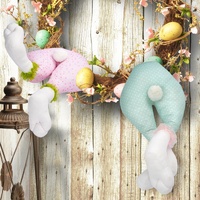 Green Easter Bunny Hanging Legs Decoration - Festive Home Scene Prop 54cm (24.3in) thumbnail