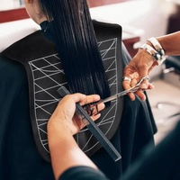 Blue Striped Silicone Hairdressing Cape - Extended Oversized Shoulder Pad for Hair Dyeing and Perming thumbnail