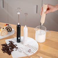 Khaki Electric Milk Frother Handheld - USB Rechargeable Milk Foamer with 2 Whisks - Perfect for Coffee, Lattes, Cappuccinos & More thumbnail