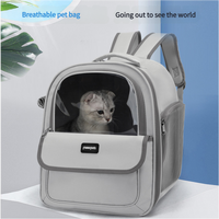 Gray Pet Carrier Backpack - Space Capsule Design for Cats & Small Dogs thumbnail