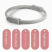2 PCS Black 38cm Pilates Ring Circle with Comfort Foam Handles for Core & Muscle Toning thumbnail