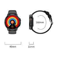 Black Round 1.3" Touch Screen Smartwatch with Heart Rate & Fitness Tracking thumbnail