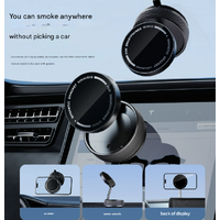 White Magnetic Car Phone Mount - 66x66x34mm with Adjustable Bracket for Easy Smartphone Access thumbnail