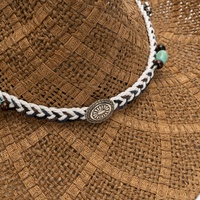 Khaki Handmade Straw Cowboy Hat, Summer Sun Hat, Outdoor Sun Protection, Fits Head Size 58-59cm thumbnail