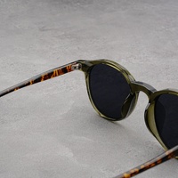 Green Frame With Gray Flakes 2 Pairs Round Frame Polarized Sunglasses - UV Protection thumbnail