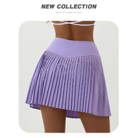 High waist Gradient black and gray pleated skirt | built-in shorts to prevent exposure - suitable for yoga, badminton and golf  Size S thumbnail