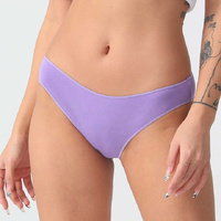 4 pcs Violet High-Waisted Cotton Bikini Briefs for Women, Slim Fit & Comfortable M Size thumbnail