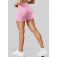 Yellow High-Waisted Yoga Shorts for Women, Butt-Lifting Fitness Running Shorts, Sports Leggings for Workout, Size XL thumbnail