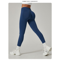 Light Blue High-Waisted Butt Lift Yoga Pants for Women - Peach Hip Design, Full-Length Leggings, Workout and Fitness Activewear size XL thumbnail