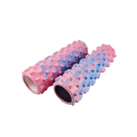 Pink Solid Yoga Foam Roller 45cm - Colorful Wolf Tooth Design Muscle Relaxation Massage Stick for Fitness and Sports thumbnail