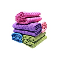 Rose red Plum Blossom Yoga Towel Mat - Absorbent, Thick, Non-Slip, Portable Fitness Blanket for Home Use 183*63CM thumbnail