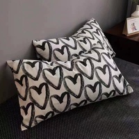 Love patternt Three-Piece Bedding Set - Comfortable Polyester with Adjustable Corner Straps (Quilt Cover 200*230CM + Pillowcase 51*76CM*2) thumbnail
