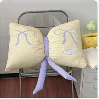 Yellow Cute Butterfly Knot Pillow | Soft Bed & Seat Cushion, Decorative Throw Pillow for Home & Car 65x40cm thumbnail