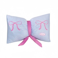 Blue Cute Butterfly Knot Pillow | Soft Bed & Seat Cushion, Decorative Throw Pillow for Home & Car 65x40cm thumbnail