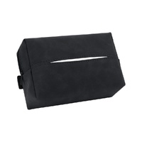 2 pcs Black Stylish Car Tissue Box for Seat Back - Car Interior Tissue Pack for Seat Back, Armrest Box, Sun Visor 18.5x12.5x7cm thumbnail