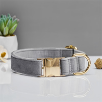 Grey Durable Dog Collar with Metal Buckle - Adjustable Nylon Pet Collar for Small to Large Dogs Size L thumbnail