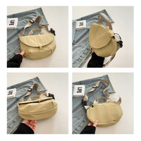 Khaki Trendy Crescent Crossbody Bag - Unique Design Shoulder Bag 29x6x17cm thumbnail
