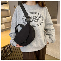 Black Trendy Crescent Crossbody Bag - Unique Design Shoulder Bag 29x6x17cm thumbnail
